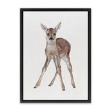 Shop Baby Deer Canvas Art Print-Animals, Baby Nursery, Brown, Portrait, View All-framed wall decor artwork