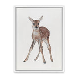 Shop Baby Deer Canvas Art Print-Animals, Baby Nursery, Brown, Portrait, View All-framed wall decor artwork