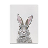 Shop Baby Rabbit III Canvas Art Print-Animals, Baby Nursery, Grey, Portrait, View All-framed wall decor artwork