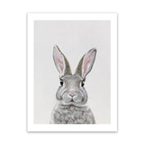 Shop Baby Rabbit III Art Print-Animals, Baby Nursery, Grey, Portrait, View All-framed painted poster wall decor artwork