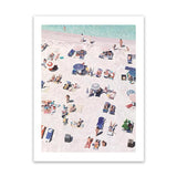 Shop Beach Bathers Art Print-Amalfi Coast Italy, Blue, Coastal, Neutrals, People, Pink, Portrait, Tropical, View All-framed painted poster wall decor artwork