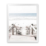 Shop Beach Stairs Photo Art Print-Boho, Coastal, Neutrals, Photography, Portrait, Rectangle, View All, White-framed poster wall decor artwork