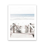 Shop Beach Stairs Photo Art Print-Boho, Coastal, Neutrals, Photography, Portrait, Rectangle, View All, White-framed poster wall decor artwork