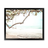 Shop Beach Swing I Photo Art Print-Boho, Coastal, Green, Landscape, Photography, Tropical, View All, White-framed poster wall decor artwork
