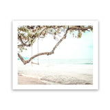 Shop Beach Swing I Photo Art Print-Boho, Coastal, Green, Landscape, Photography, Tropical, View All, White-framed poster wall decor artwork