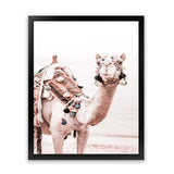 Shop Bedouin Camel I Photo Art Print-Animals, Baby Nursery, Boho, Moroccan Days, Photography, Pink, Portrait, View All-framed poster wall decor artwork