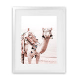 Shop Bedouin Camel I Photo Art Print-Animals, Baby Nursery, Boho, Moroccan Days, Photography, Pink, Portrait, View All-framed poster wall decor artwork