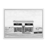 Shop Black & White Marfa Canvas Art Print-Black, Grey, Hamptons, Landscape, Scandinavian, View All, White-framed wall decor artwork