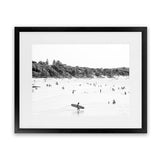 Shop Byron Surfer I B&W Photo Art Print-Black, Coastal, Landscape, People, Photography, Tropical, View All, White-framed poster wall decor artwork