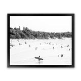 Shop Byron Surfer I B&W Photo Art Print-Black, Coastal, Landscape, People, Photography, Tropical, View All, White-framed poster wall decor artwork