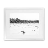 Shop Byron Surfer I B&W Photo Art Print-Black, Coastal, Landscape, People, Photography, Tropical, View All, White-framed poster wall decor artwork