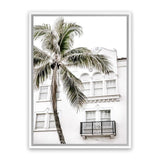 Shop California Casa Photo Canvas Art Print-Boho, Coastal, Green, Photography, Photography Canvas Prints, Portrait, Tropical, View All, White-framed wall decor artwork