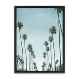 Shop California Palms Canvas Art Print-Blue, Botanicals, Coastal, Green, Portrait, Tropical, View All-framed wall decor artwork