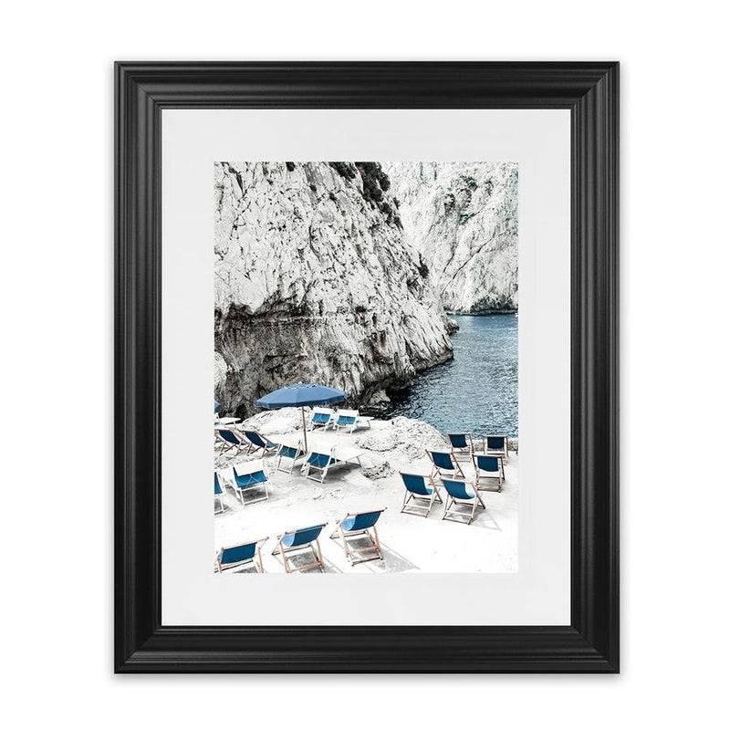 Shop Capri Beach Club II Photo Art Print-Amalfi Coast Italy, Blue, Coastal, Nature, Photography, Portrait, View All-framed poster wall decor artwork