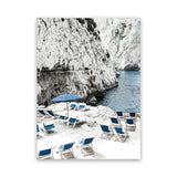Shop Capri Beach Club II Photo Canvas Art Print-Amalfi Coast Italy, Blue, Coastal, Nature, Photography, Photography Canvas Prints, Portrait, View All-framed wall decor artwork