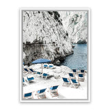 Shop Capri Beach Club II Photo Canvas Art Print-Amalfi Coast Italy, Blue, Coastal, Nature, Photography, Photography Canvas Prints, Portrait, View All-framed wall decor artwork