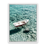 Shop Capri Boat II Photo Canvas Art Print-Amalfi Coast Italy, Blue, Coastal, Green, Photography, Photography Canvas Prints, Portrait, View All-framed wall decor artwork