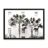 Shop Casa Palms Photo Canvas Art Print-Boho, Botanicals, Coastal, Green, Landscape, Photography, Photography Canvas Prints, Tropical, View All, White-framed wall decor artwork