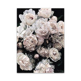 Shop Dark Blooms II Canvas Art Print-Black, Botanicals, Florals, Hamptons, Neutrals, Portrait, View All-framed wall decor artwork