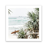 Shop Byron Bay Longboarder (Square) Photo Art Print-Coastal, Green, Photography, Square, Tropical, View All-framed poster wall decor artwork