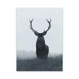 Shop Elk Canvas Art Print-Animals, Black, Grey, Hamptons, Portrait, Scandinavian, View All-framed wall decor artwork