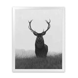 Shop Black & White Elk Art Print-Animals, Black, Grey, Hamptons, Portrait, Scandinavian, View All, White-framed painted poster wall decor artwork