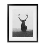 Shop Black & White Elk Art Print-Animals, Black, Grey, Hamptons, Portrait, Scandinavian, View All, White-framed painted poster wall decor artwork
