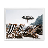 Shop Fontelina Chairs II Photo Art Print-Amalfi Coast Italy, Blue, Brown, Coastal, Landscape, Photography, View All-framed poster wall decor artwork