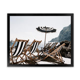 Shop Fontelina Chairs II Photo Art Print-Amalfi Coast Italy, Blue, Brown, Coastal, Landscape, Photography, View All-framed poster wall decor artwork