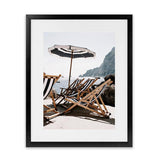 Shop Fontelina Chairs III Photo Art Print-Amalfi Coast Italy, Blue, Brown, Coastal, Photography, Portrait, View All-framed poster wall decor artwork
