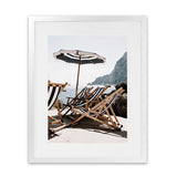 Shop Fontelina Chairs III Photo Art Print-Amalfi Coast Italy, Blue, Brown, Coastal, Photography, Portrait, View All-framed poster wall decor artwork