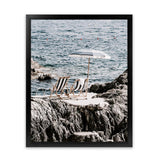 Shop Fontelina Chairs Photo Art Print-Amalfi Coast Italy, Blue, Brown, Coastal, Photography, Portrait, View All-framed poster wall decor artwork