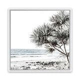 Shop Noosa I (Square) Photo Canvas Art Print-Boho, Botanicals, Coastal, Green, Photography, Photography Canvas Prints, Square, Tropical, View All, White-framed wall decor artwork