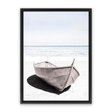 Shop Old Boat Photo Canvas Art Print-Coastal, Hamptons, Neutrals, Photography, Photography Canvas Prints, Portrait, View All, White-framed wall decor artwork