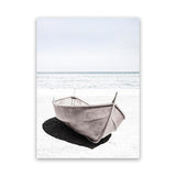 Shop Old Boat Photo Canvas Art Print-Coastal, Hamptons, Neutrals, Photography, Photography Canvas Prints, Portrait, View All, White-framed wall decor artwork