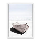 Shop Old Boat Photo Canvas Art Print-Coastal, Hamptons, Neutrals, Photography, Photography Canvas Prints, Portrait, View All, White-framed wall decor artwork