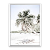 Shop Palm Shadow Photo Canvas Art Print-Boho, Coastal, Green, Hamptons, Photography, Photography Canvas Prints, Portrait, Tropical, View All, White-framed wall decor artwork
