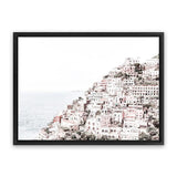 Shop Positano I Photo Canvas Art Print-Amalfi Coast Italy, Coastal, Landscape, Photography, Photography Canvas Prints, Pink, View All, White-framed wall decor artwork
