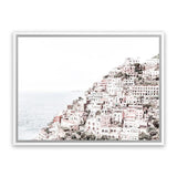 Shop Positano I Photo Canvas Art Print-Amalfi Coast Italy, Coastal, Landscape, Photography, Photography Canvas Prints, Pink, View All, White-framed wall decor artwork