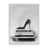 Shop Runway Reads Canvas Art Print-Black, Grey, Hamptons, Portrait, View All, White-framed wall decor artwork