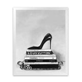 Shop Runway Reads Art Print-Black, Grey, Hamptons, Portrait, View All, White-framed painted poster wall decor artwork