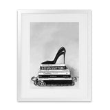 Shop Runway Reads Art Print-Black, Grey, Hamptons, Portrait, View All, White-framed painted poster wall decor artwork