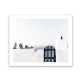 Shop Santorini II Photo Art Print-Blue, Coastal, Greece, Landscape, Photography, View All, White-framed poster wall decor artwork