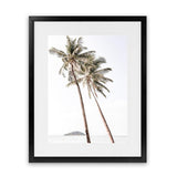 Shop Twin Palms Photo Art Print-Boho, Coastal, Green, Photography, Portrait, Rectangle, Tropical, View All, White-framed poster wall decor artwork