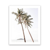 Shop Twin Palms Photo Art Print-Boho, Coastal, Green, Photography, Portrait, Rectangle, Tropical, View All, White-framed poster wall decor artwork