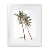 Shop Twin Palms Photo Art Print-Boho, Coastal, Green, Photography, Portrait, Rectangle, Tropical, View All, White-framed poster wall decor artwork
