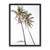 Shop Twin Palms Photo Canvas Art Print-Boho, Coastal, Green, Photography, Photography Canvas Prints, Portrait, Rectangle, Tropical, View All, White-framed wall decor artwork