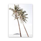 Shop Twin Palms Photo Canvas Art Print-Boho, Coastal, Green, Photography, Photography Canvas Prints, Portrait, Rectangle, Tropical, View All, White-framed wall decor artwork