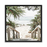 Shop Wategos Beach I (Square) Photo Canvas Art Print-Boho, Coastal, Green, Hamptons, Photography, Photography Canvas Prints, Square, Tropical, View All-framed wall decor artwork