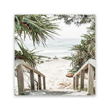 Shop Wategos Beach I (Square) Photo Canvas Art Print-Boho, Coastal, Green, Hamptons, Photography, Photography Canvas Prints, Square, Tropical, View All-framed wall decor artwork